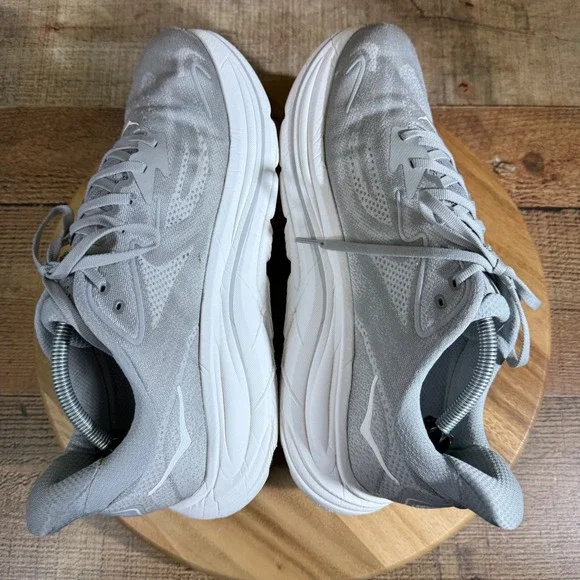Hoka Clifton 10 Shoes Mens 11.5 Grey Running Cushioned Road Sneakers - Picture 5 of 9